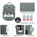 Multifunction Mommy Backpack Portable Large Capacity Diaper Bag Changing Maternity Bag Foldable Travel Bed For Mom Baby Outdoor Dark Grey image 4
