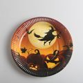 10-pack Halloween Christmas Dining Table Western Plate Decor  Multi-color
