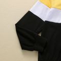 2-piece Kid Boy Colorblock Hoodie Sweatshirt and Elasticized Pants Casual Set Yellow