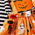 3pcs Halloween Style Stripe Long-sleeve Orange Baby Set Orange
