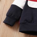 2pcs Baby Color Block Long-sleeve Hoodie and Trousers Set Red image 5
