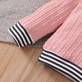 2pcs Baby Girl Pink Imitation Knitting Cartoon 3D Ears Long-sleeve Pullover and Trousers Set Pink