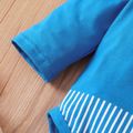 Baby Boy Necktie Print Blue Long-sleeve Gentleman Romper Dark Blue