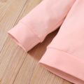 2pcs Baby Boy/Girl Cartoon Bear Design Colorblock Long-sleeve Sweatshirt and Harem Pants Set Pink