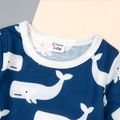 2pcs Baby Boy All Over Whale Print Short-sleeve T-shirt and Shorts Set Blue