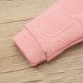2pcs Baby Boy/Girl Letter Textured Solid Long-sleeve Hoodie and Pants Set Pink