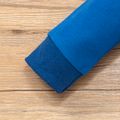 2pcs Toddler Boy Letter Print Pullover Sweatshirt and Elasticized Pants Set Blue
