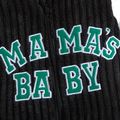Baby Boy Letter Embroidered Long-sleeve Fuzzy Jumpsuit Black image 5