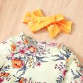3pcs Floral Allover Long-sleeve Yellow Baby Set Yellow image 2