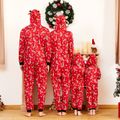 Mosaic Reindeer Family Matching Onesie Pajama for Dad - Mom - Kid - Baby (Flame Resistant) Red