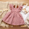 Baby Girl 3D Antlers Pink Ruffle Sleeveless Corduroy Overall Dress Pink image 2