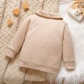 Baby Solid Lapel Button Down Long-sleeve Outwear Beige image 4