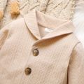 Baby Solid Lapel Button Down Long-sleeve Outwear Beige image 2