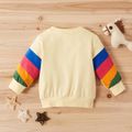 Trendy Rainbow Print Pullover for Baby and Toddler Boy Beige