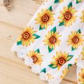 Baby / Toddler Girl Lace Sunflower Print Strappy Jumpsuit Yellow