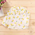 1pc Baby Girl Long-sleeve Cotton casual Fruit Shirt & Smock Yellow