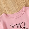 Pretty Kid Girl Letter Print BE YOUR OWN KIND OF BEAUTIFUL Love Tee Pink