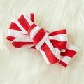 Baby 2pcs Christmas Letter Print and Striped Red Long-sleeve Jumpsuit Set Red