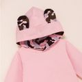 100% Cotton 2pcs Camouflage Print Hooded Long-sleeve Pink Baby Set Pink image 3