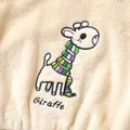 2-piece Toddler Girl Giraffe Embroidered Fuzzy Pullover and Solid Pants Set Apricot