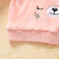 2-piece Toddler Girl Cat Pattern Fuzzy Pullover and Pink Pants Set Light Pink image 5