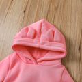 Toddler Girl Ear Design Solid Hoodie Sweatshirt Pink