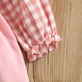 Plaid Print Doll Collar Long-sleeve Baby Dress Pink