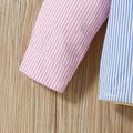 Toddler Girl/Boy Colorblock Stripe Lapel Collar Shirt Multi-color image 5