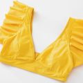 Ruffled Sleeve Pineapple Print Family Matching Swimsuits Yellow image 5