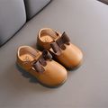 Toddler / Kid Girl Bowknot Solid Magic Stick Casual Sweet Flat Shoes Brown image 3