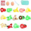 18PCS Safety Plastic Kids Pretend Role Play Kitchen Fruit Vegetable Food Toy Cutting Set Gift Kids Toys For Children Fun Play Multi-color
