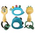 4pcs Baby Rattle Toys Sets Teether Rattles Toys Spin Rattle Toy Early Educational Toys Gifts Set (Random Color) Multi-color