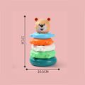 Rainbow Animal Tower Stacking Circle Nesting Circle Toy Baby Early Childhood Education Puzzle Ring Toy Kids Toys Colorful image 3
