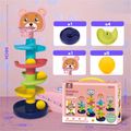 Brinquedos de torre de bola espiral Torre de 5 camadas de queda e rolo de bola para brinquedos educativos de desenvolvimento de bebês e crianças (cor aleatória da bola) Rosa image 1