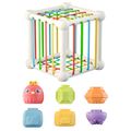 Baby Shape Sorting Toy Montessori Learning Educational Toys Sensory Shape Cube Sorter Toy (Random Color) Multi-color