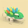 Brinquedo de dinossauro motor fino para crianças brinquedo classificador de correspondência de dinossauro para coordenação motora mão-olho e desenvolvimento de habilidades de contagem e reconhecimento de cores brinquedos de aprendizagem montessori Verde image 4