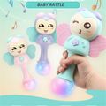 Baby Music Flashing Teether Rattle Toys Hand Bells Mobile Infant Stop Weep Tear Rattles (widgets color random) Pink image 2