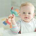Baby Rattle Toys Food Grade Silicone Teether Hand Grab Sensory Toys Toddler Teething Toy (Random color of spare parts) Color-A image 2