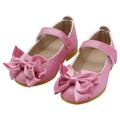 Toddler Elegant Sequined Velcro Big Bowknot Decor Flats Shoes Pink
