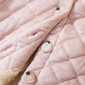 Baby Girl Thermal Lined Quilted Animal Embroidered Hooded Long-sleeve Coat Pink