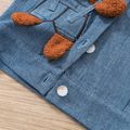 100% Cotton Baby Boy 3D Bear Decor Button Front Long-sleeve Denim Jacket Blue image 5