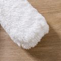 Baby Girl Thickened Polar Fleece Spliced Fuzzy Long-sleeve Animal Ears Hooded Jumpsuit White image 5