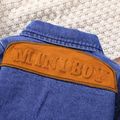 Baby Boy 100% Cotton Denim Spliced Suede Button Front Long-sleeve Jacket Blue image 3