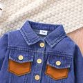 Baby Boy 100% Cotton Denim Spliced Suede Button Front Long-sleeve Jacket Blue image 4