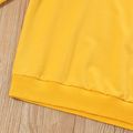 2-piece Kid Boy Letter Print Colorblock Hoodie Sweatshirt and Pants Casual Set Yellow image 5