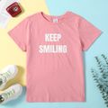 Fashionable Kid Girl Letter Print T-shirt Pink image 1