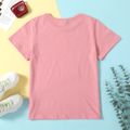 Fashionable Kid Girl Letter Print T-shirt Pink image 2