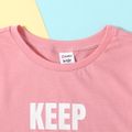 Fashionable Kid Girl Letter Print T-shirt Pink image 3
