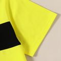 2-piece Kid Boy Sporty Colorblock Letter Print T-shirt and Elasticized Shorts Set Yellow image 5