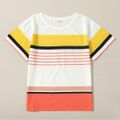 Trendy Kid Boy Stripe Colorblock 2-piece Sporty Casual Set Multi-color